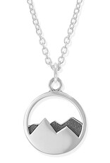 Sterling Silver Oxidized Mountain Necklace 18"