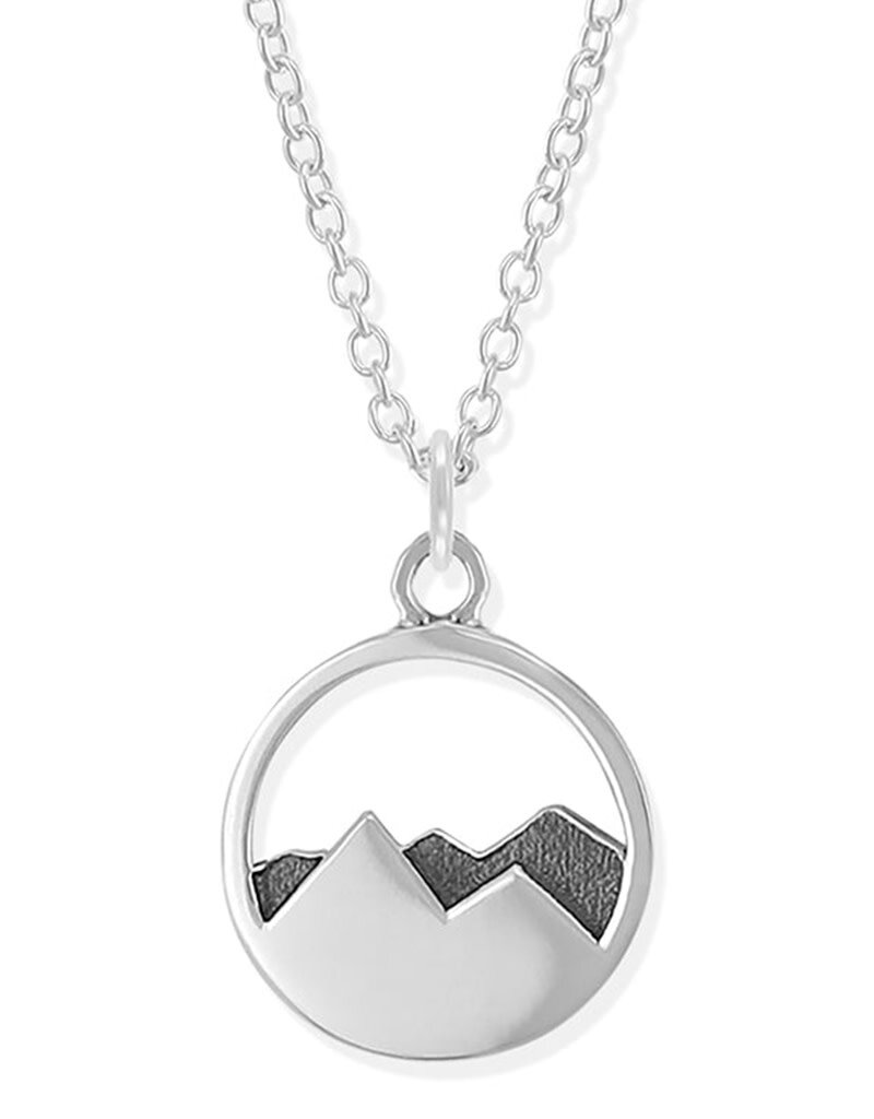 Sterling Silver Oxidized Mountain Necklace 18"