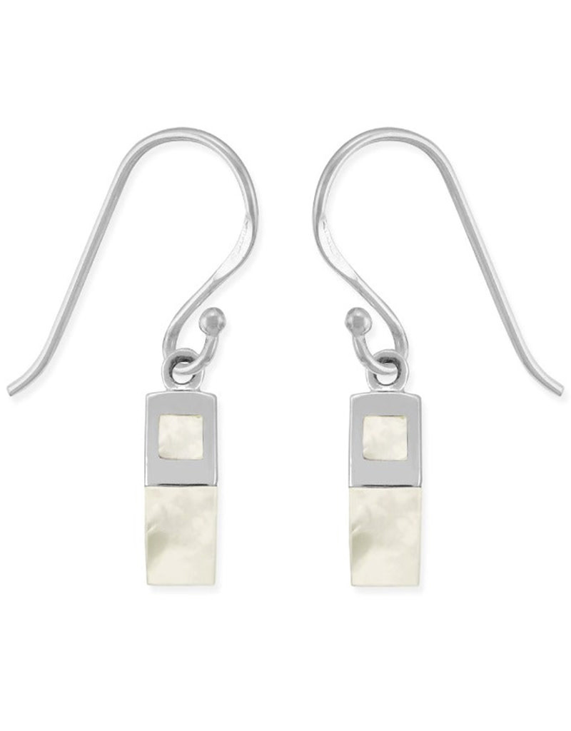 12mm Rectangle MOP Earrings