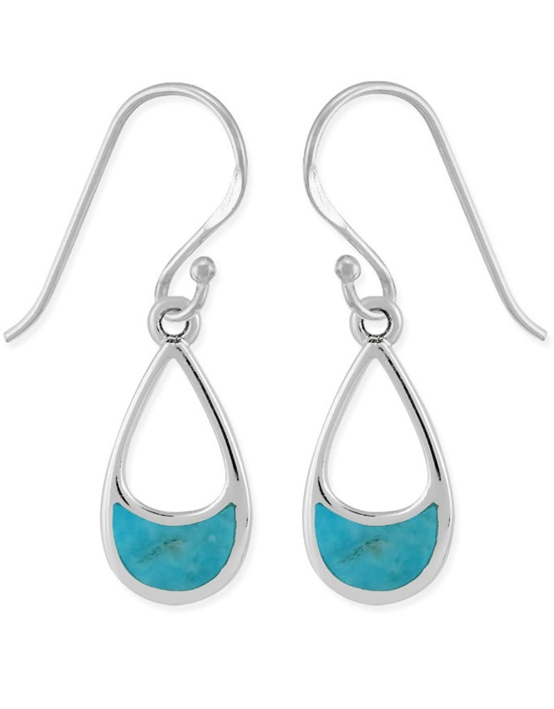 Teardrop Turquoise Earrings 14mm