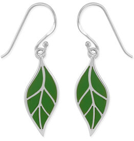 Green Leaf Earrings 20mm