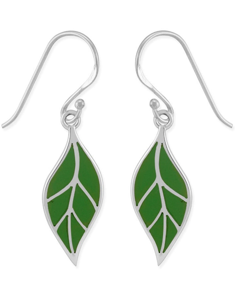 Green Leaf Earrings 20mm