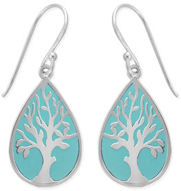 Blue Tree Earrings 22mm