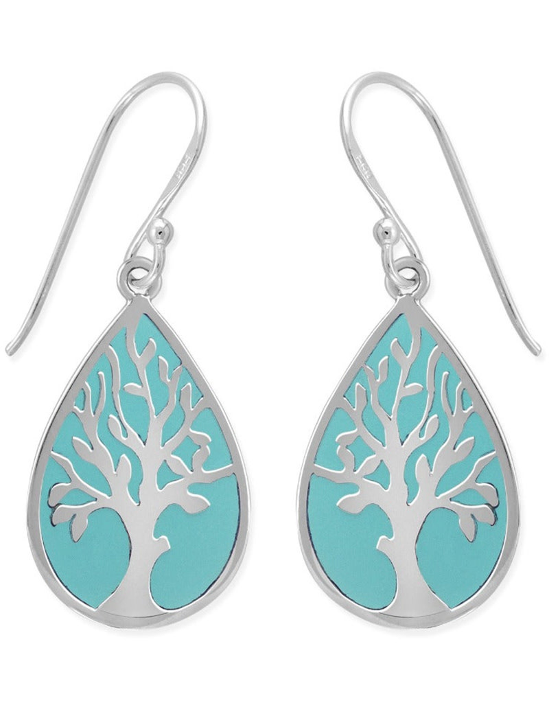 Blue Tree Earrings 22mm