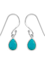 Sterling Silver Teardrop Turquoise Earrings 8mm