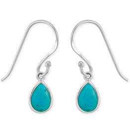 Teardrop Turquoise Earrings 8mm