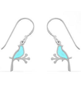 Blue Bird Earrings 14mm