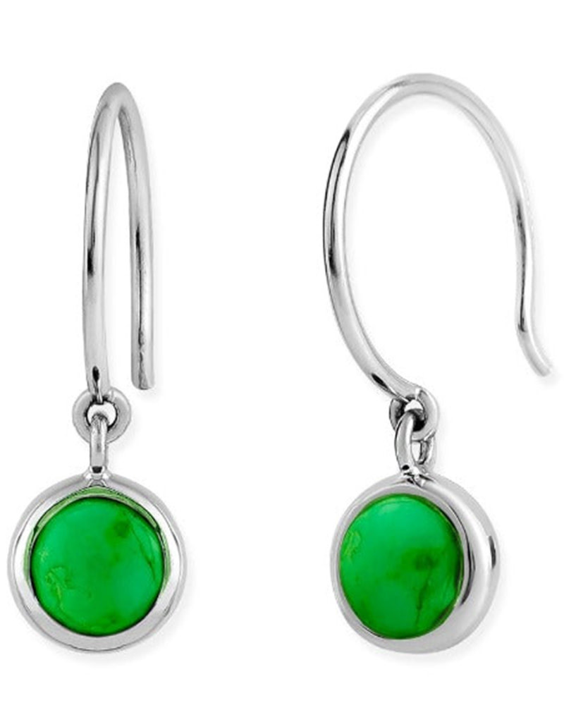 Round Green Turquoise Earrings