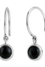 Sterling Silver Round Onyx Earrings 6.5mm