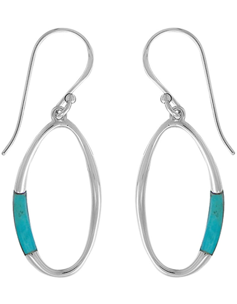 Sterling Silver Turquoise Loop Earrings