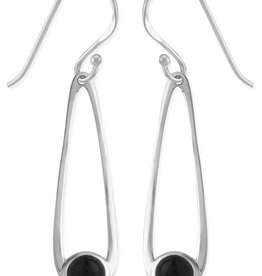 Teardrop with Round Onyx Earrings