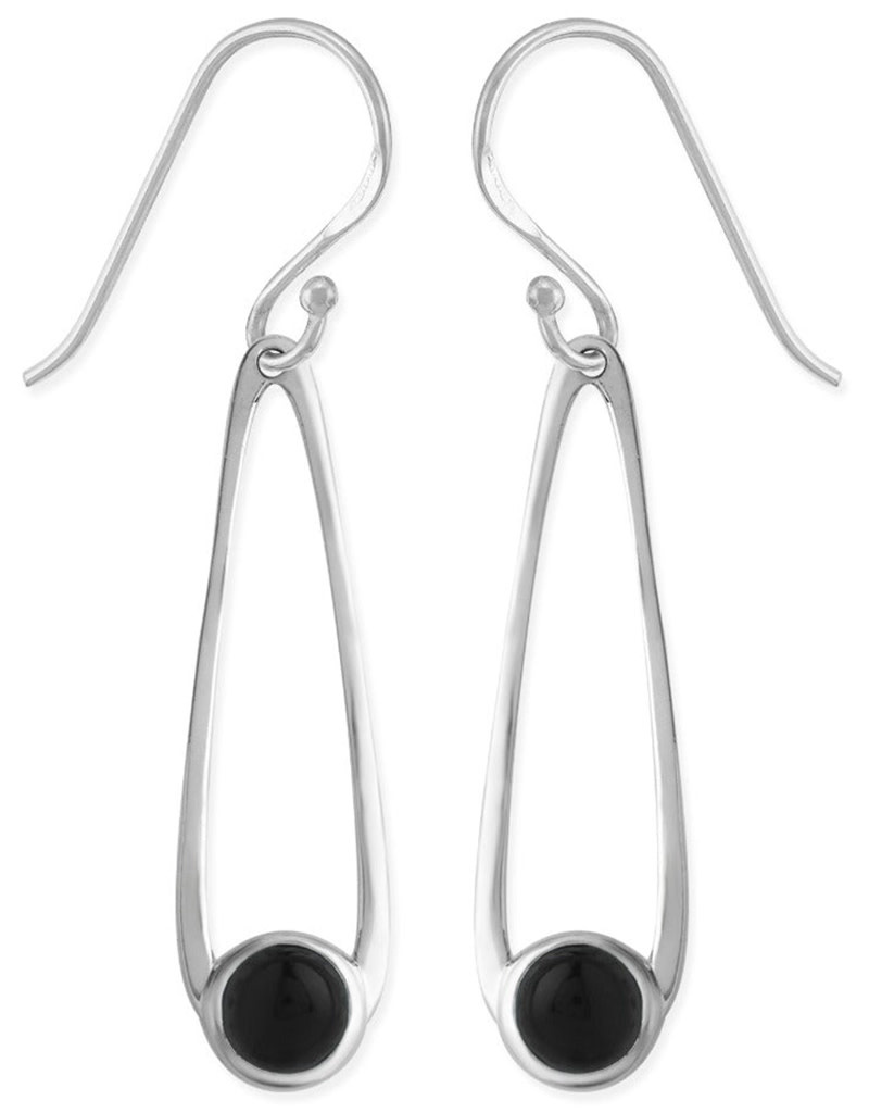 Teardrop with Round Onyx Earrings
