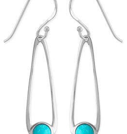 Teardrop with Round Turquoise Earrings