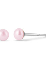 Sterling Silver Pink Pearl Stud Earrings 3mm