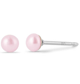 Pink Pearl Stud Earrings 3mm