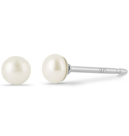 White Pearl Stud Earrings 3mm