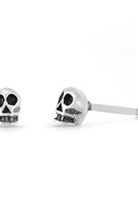 Sterling Silver Skull Stud Earrings 4mm