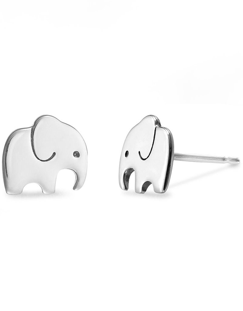 Sterling Silver Elephant Stud Earrings 7mm