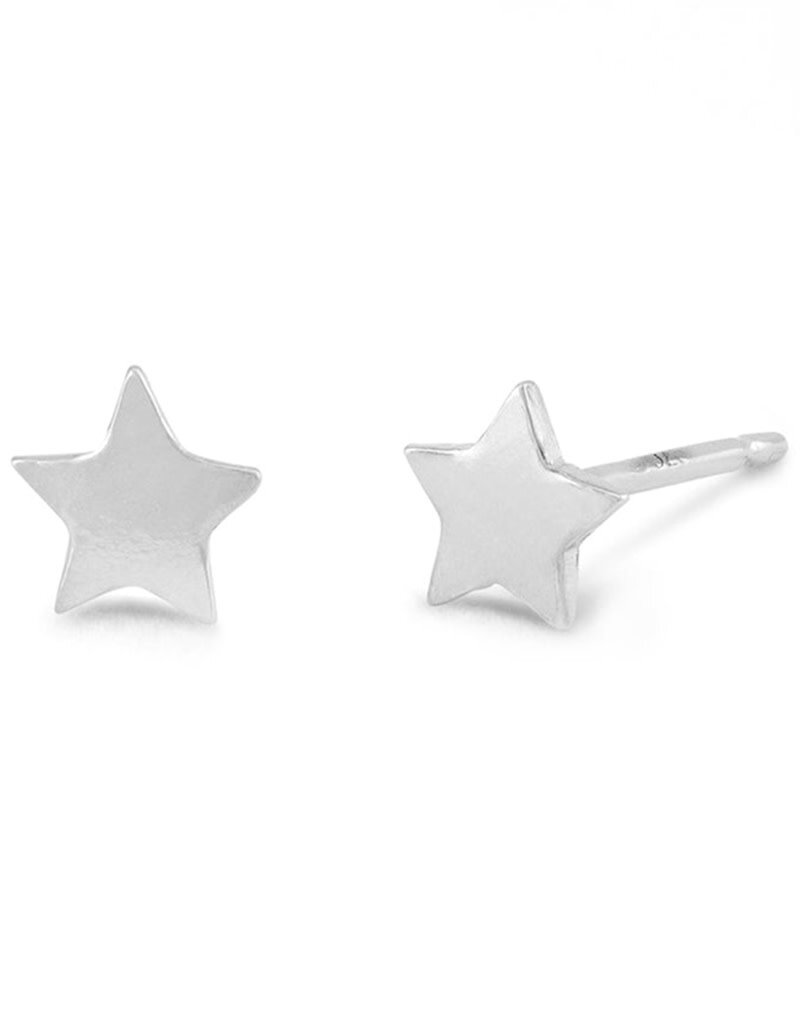 Sterling Silver Star Stud Earrings 4.5mm