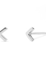 Sterling Silver Chevron Stud Earrings 4.5mm