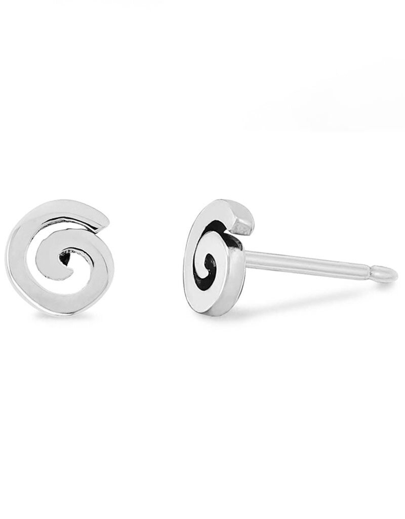 Sterling Silver Spiral Stud Earrings 5mm