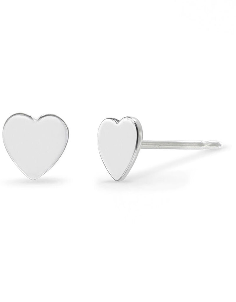 Sterling Silver Heart Stud Earrings 5mm