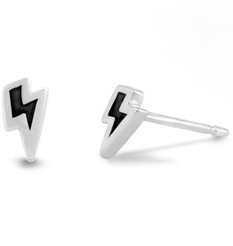 Lightning Onyx Stud Earrings 6mm
