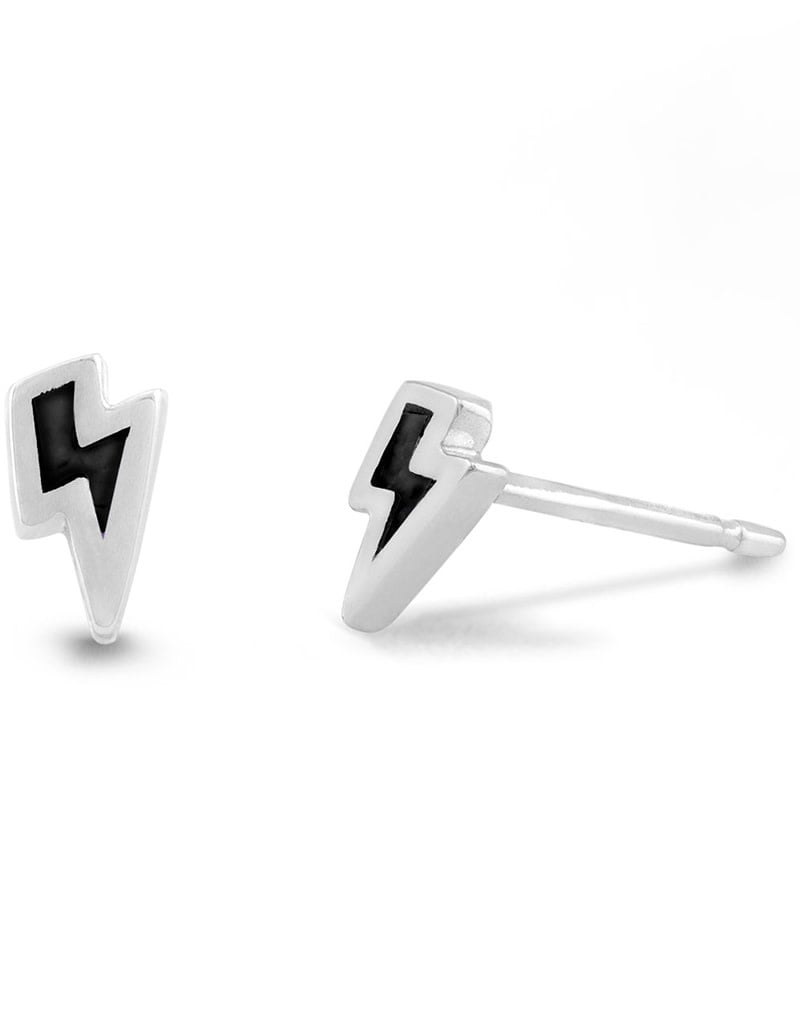 Lightning Onyx Stud Earrings 6mm