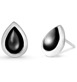 Teardrop Black MOP Earrings 10mm