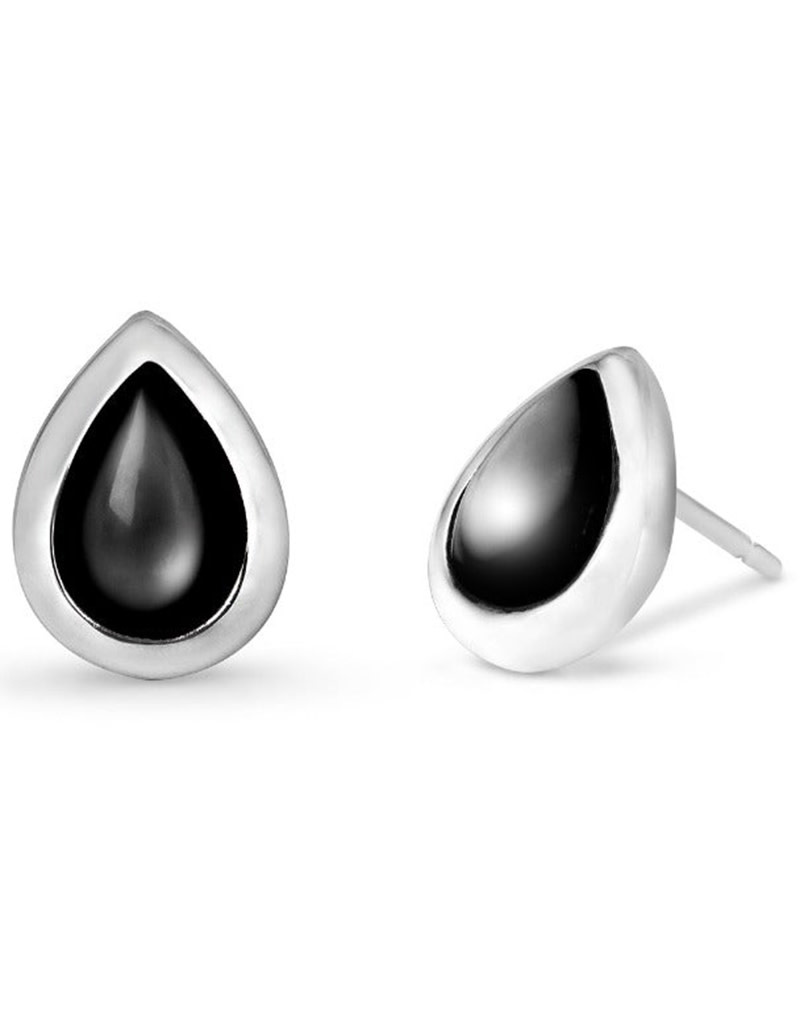 Teardrop Black MOP Earrings 10mm