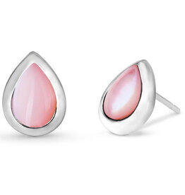 Teardrop Pink Shell Earrings 10mm
