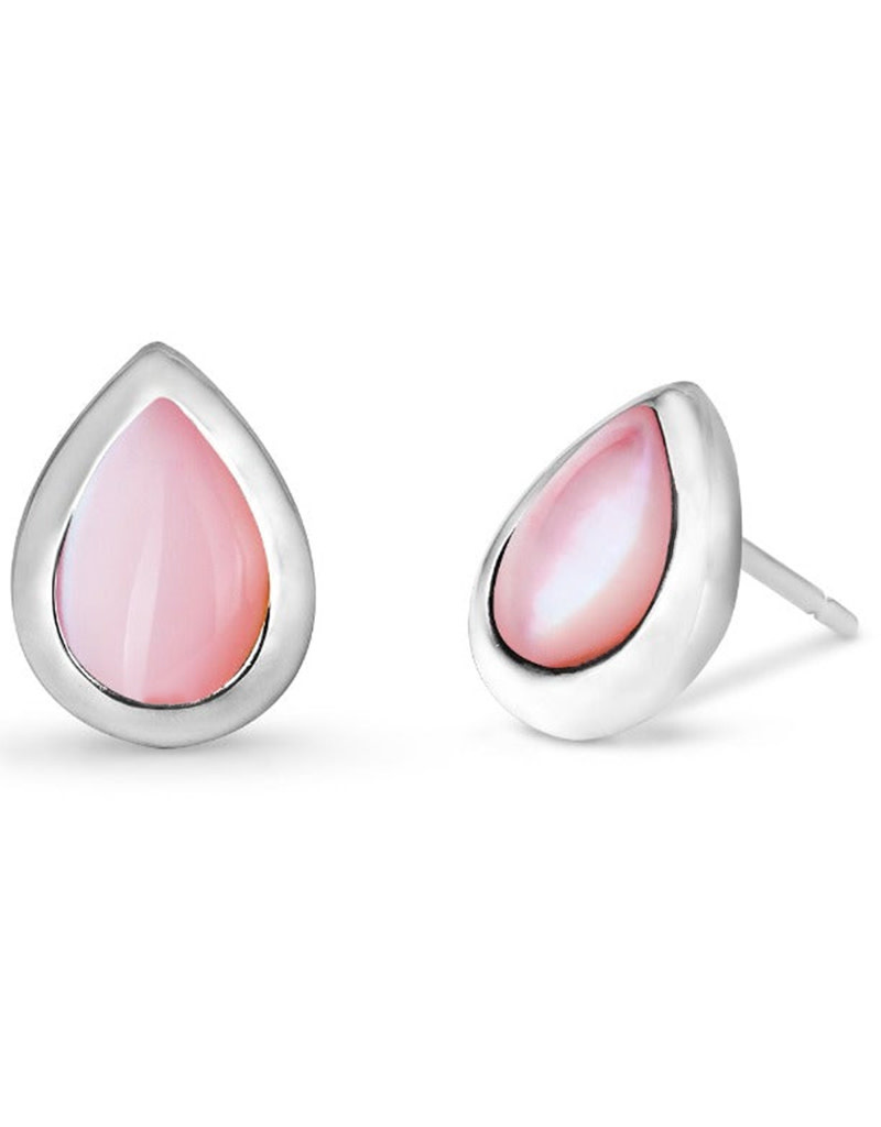 Teardrop Pink Shell Earrings 10mm