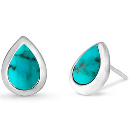 Teardrop Turquoise Earrings 10mm
