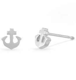 Cross Anchor Stud Earrings 5mm