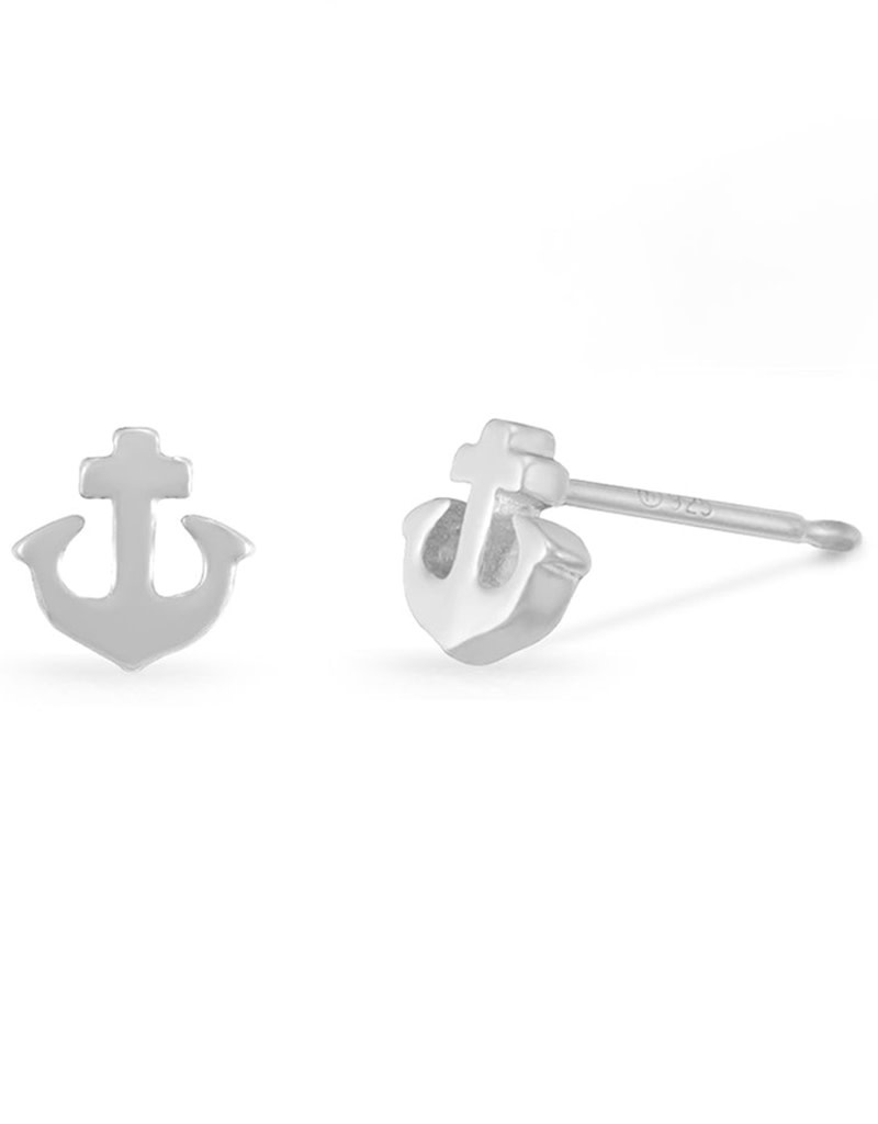 Cross Anchor Stud Earrings 5mm