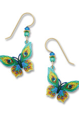 Green and Yellow UV Printed Butterfly Earrings