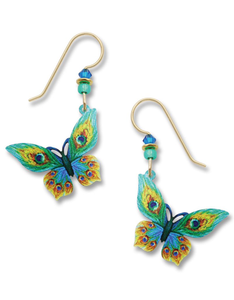 Green and Yellow UV Butterfly Earrings