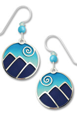 Mountain Scene in Blue and Aqua Earrings