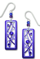 Blue and Violet Two-Part Twigs and Bubbles Earrings