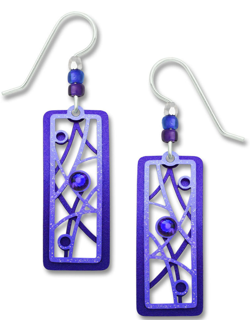 Blue and Violet Twigs and Bubbles Earrings
