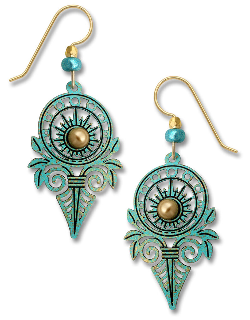 Aqua Deco Sunburst Earrings