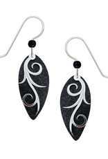 Black and Silver Almond Shaped Earrings