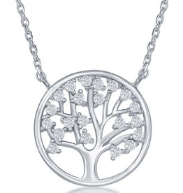 Tree of Life CZ Necklace 16"+2"