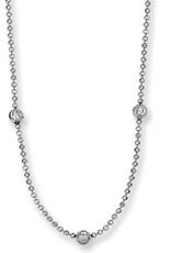 Sterling Silver Diamond Cut Mini Bead Necklace