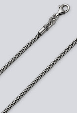 Sterling Silver 2.15mm Oxidized Wheat Chain Necklace