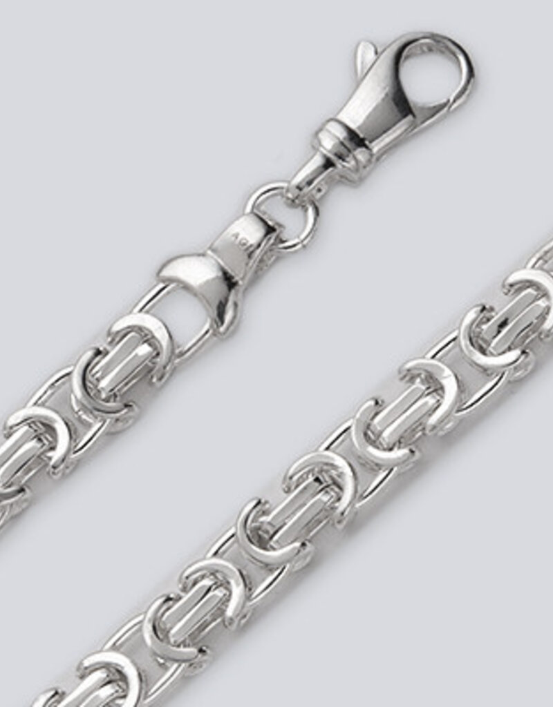 Sterling Silver Flat Byzantine 115 Chain Necklace