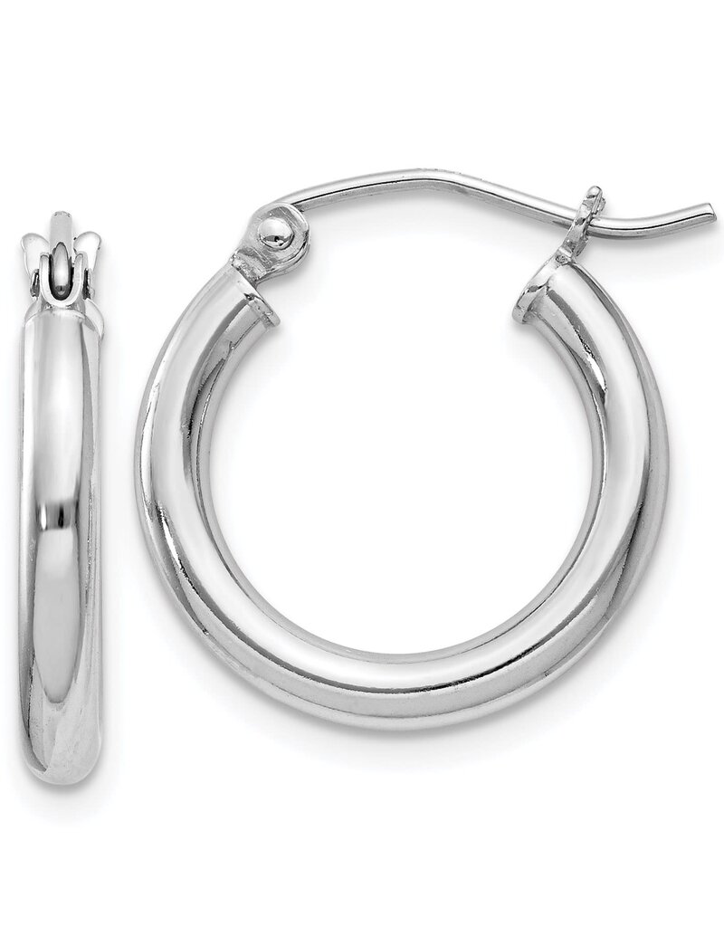 Sterling Silver 2.5mm Wide Hoop Earrings 17mm