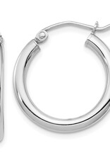 Sterling Silver 2.5mm Wide Hoop Earrings 20mm