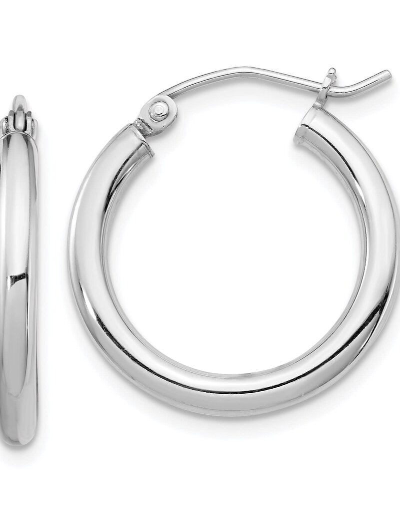 Sterling Silver 2.5mm Wide Hoop Earrings 20mm