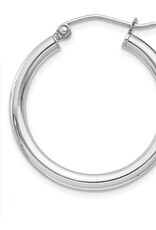 Sterling Silver 2.5mm Wide Hoop Earrings 25mm